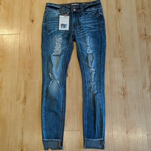 NEW, Distressed Skinny Jeans, Indigo Rein